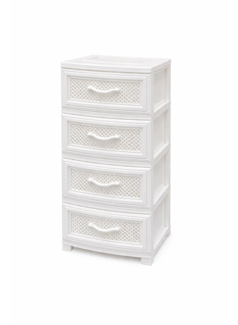4 Drawer Plastic Storage Cabinet, 92cm Tall