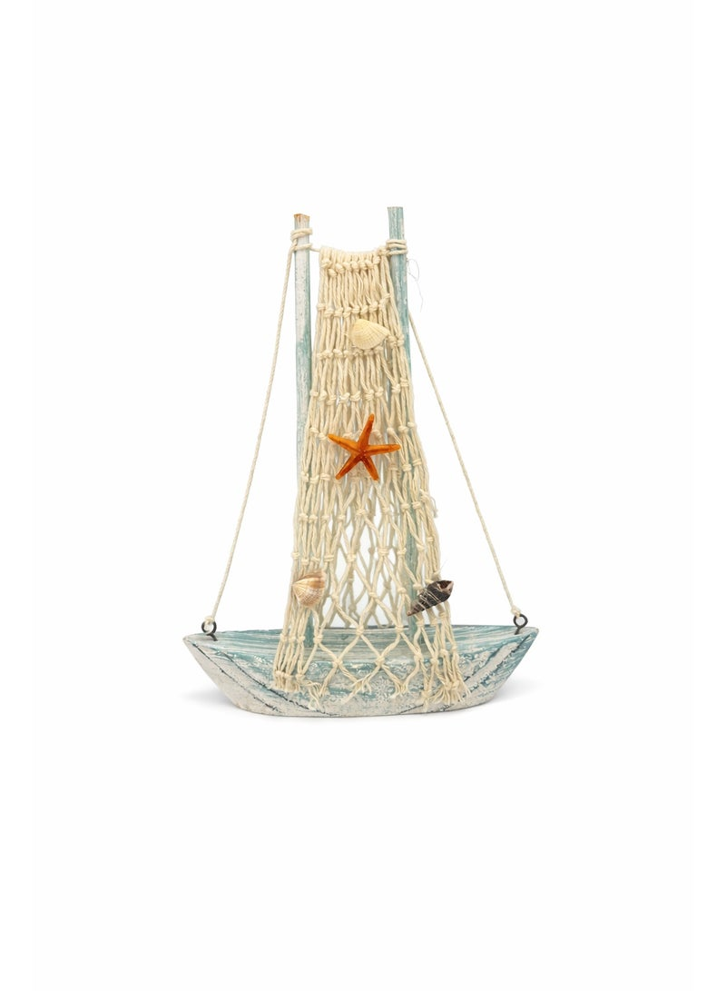 Handcrafted Nautical Sailboat Decorative Table Ornament