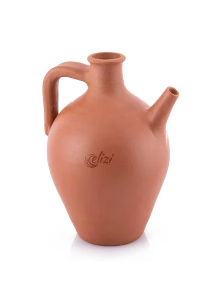 Handmade Clay Pitcher with Handle & Spout - Medium Size