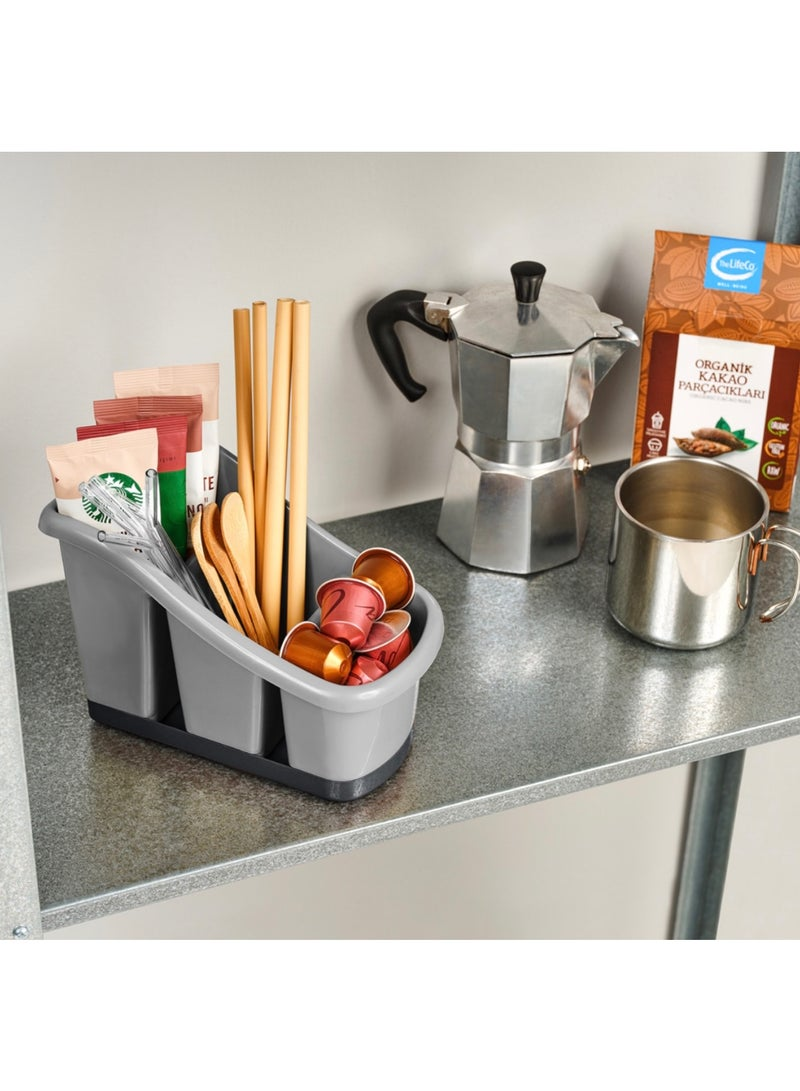 BPA-Free Kitchen Countertop Organizer with 3 Compartments - Image 2