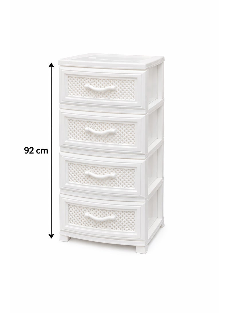 4 Drawer Plastic Storage Cabinet, 92cm Tall - Image 5