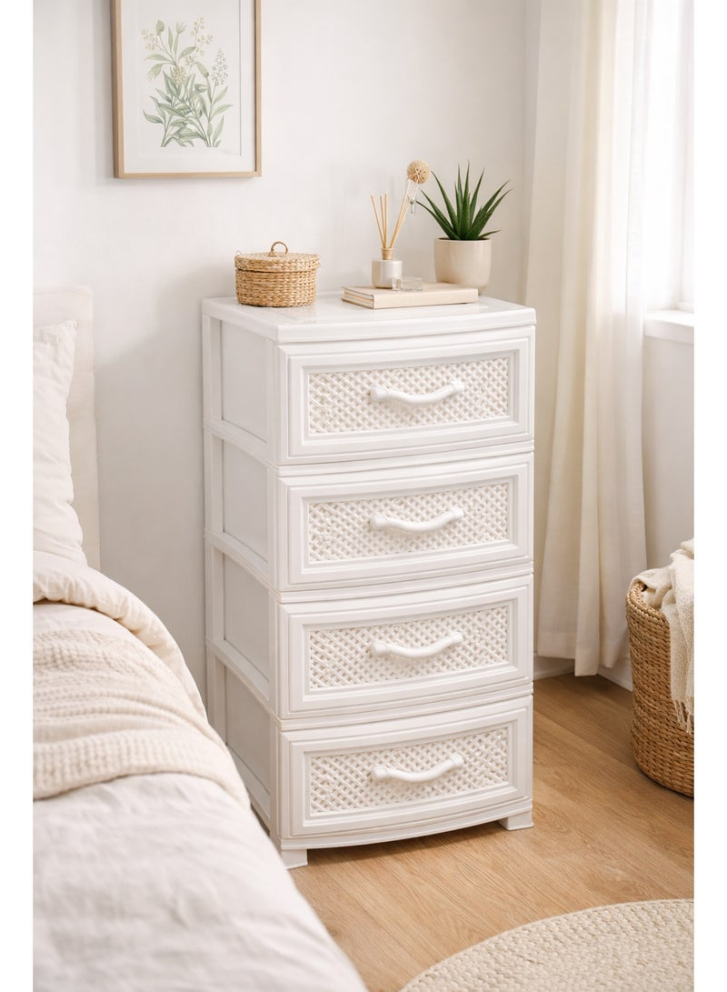 4 Drawer Plastic Storage Cabinet, 92cm Tall - Image 4