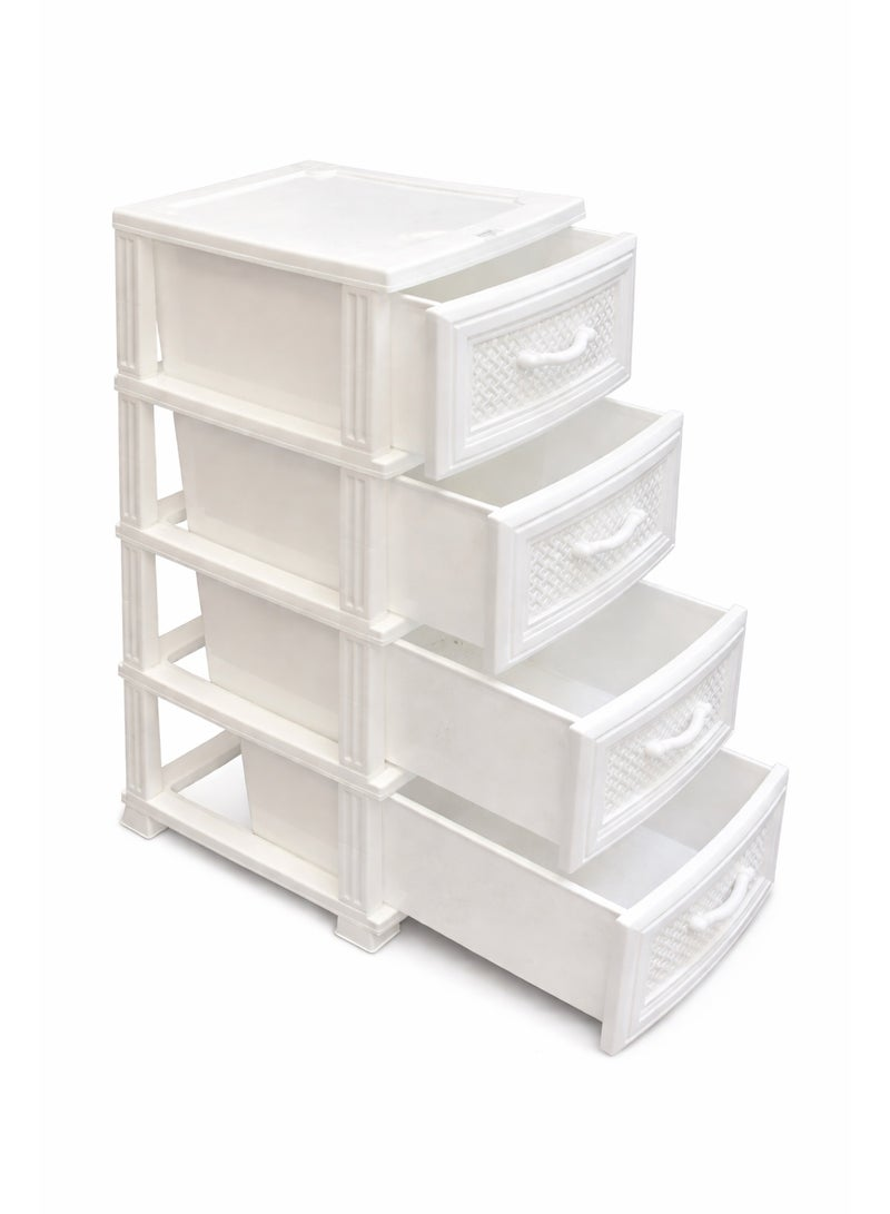 4 Drawer Plastic Storage Cabinet, 92cm Tall - Image 3