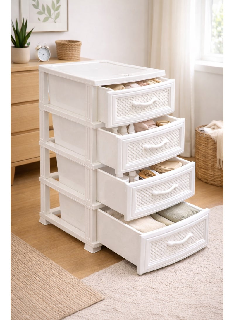 4 Drawer Plastic Storage Cabinet, 92cm Tall - Image 2